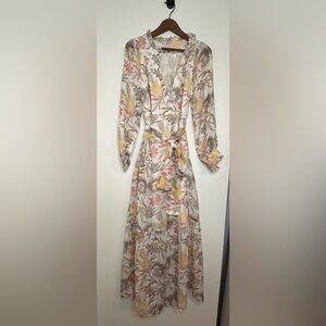 Banjanan Multicolor Botanical Long Sleeve Dress